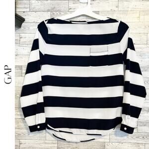 GAP Navy Blue & White Striped Blouse, XS, NWOT!